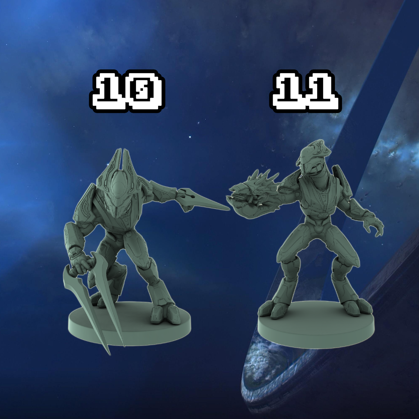 Halo Elite Covenant Miniatures 1:48 Scale Miniatures for Flashpoint and Tabletop- Galactic Armory - Sci-Fi Wargaming Figures