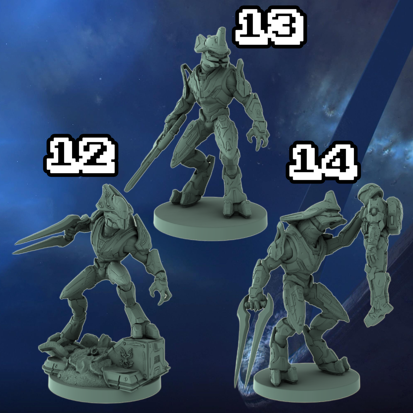 Halo Elite Covenant Miniatures 1:48 Scale Miniatures for Flashpoint and Tabletop- Galactic Armory - Sci-Fi Wargaming Figures