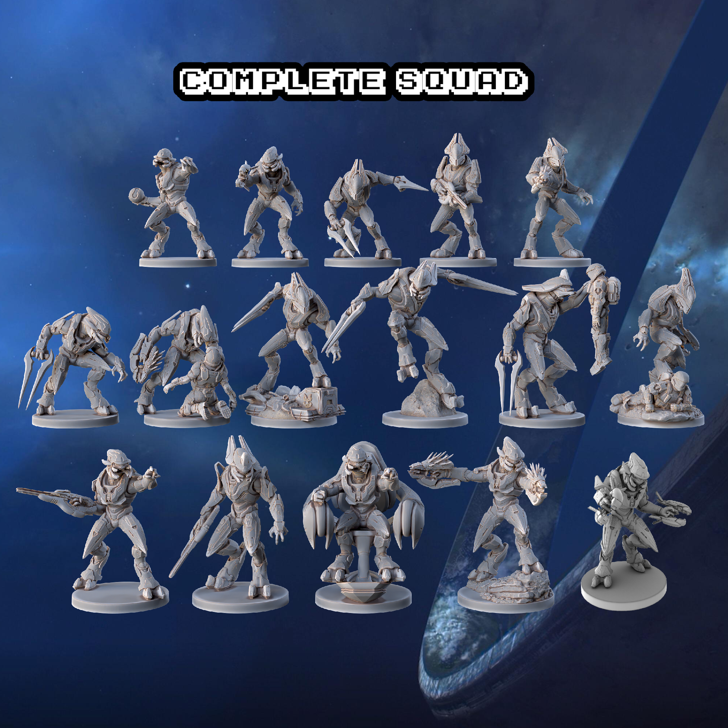 Halo Elite Covenant Miniatures 1:48 Scale Miniatures for Flashpoint and Tabletop- Galactic Armory - Sci-Fi Wargaming Figures