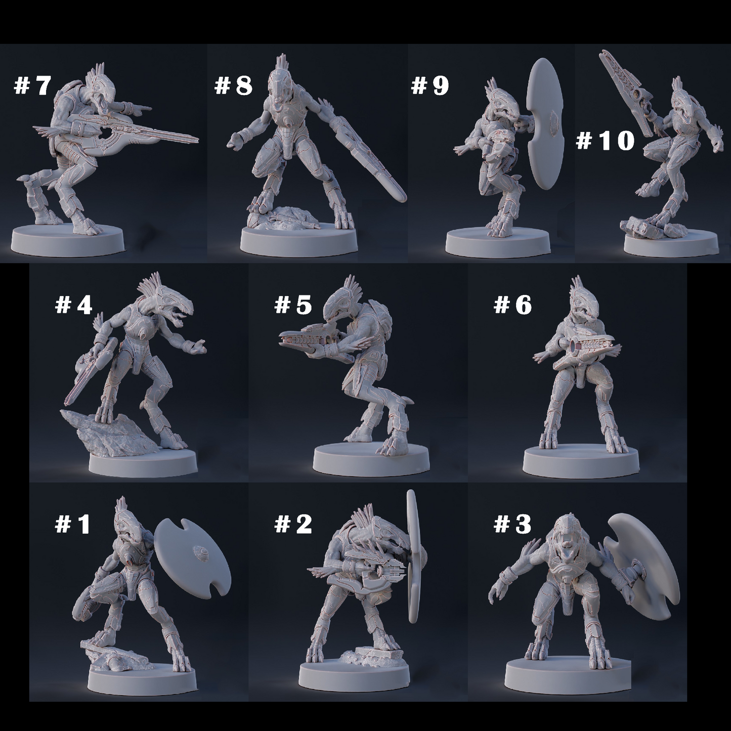Halo Covenant Jackal Miniatures 1:48 Scale Miniatures for Tabletop- Galactic Armory - Sci-Fi Wargaming Figures
