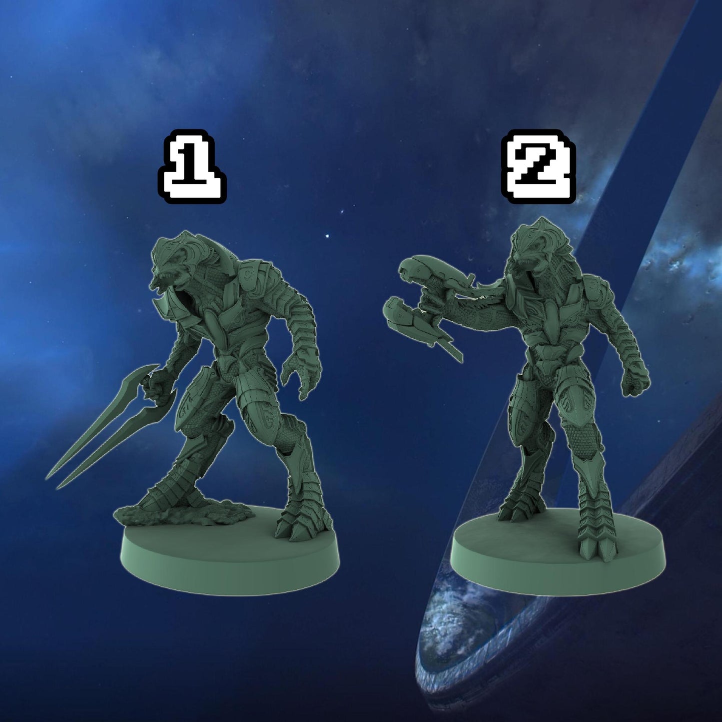 Halo Elite Arbiter Covenant Miniatures 1:48 Scale Miniatures for Flashpoint and Tabletop- Galactic Armory - Sci-Fi Wargaming Figures
