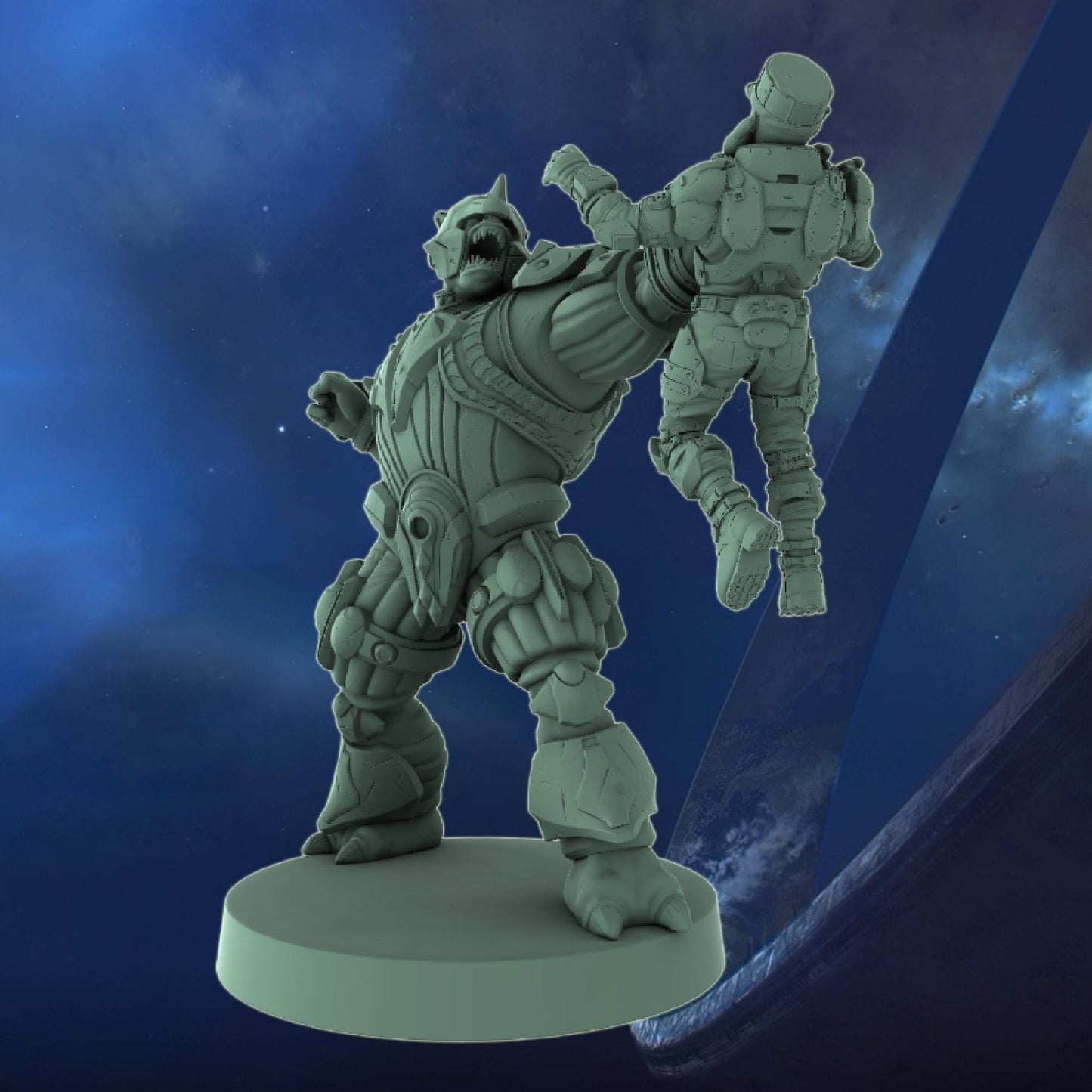 Halo Brute Covenant Miniatures 1:48 Scale Miniatures for Flashpoint and Tabletop- Galactic Armory - Sci-Fi Wargaming Figures
