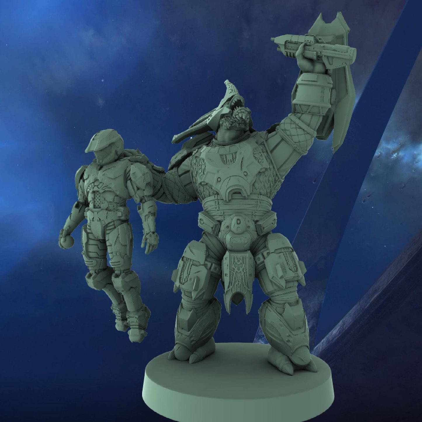Halo Brute Covenant Miniatures 1:48 Scale Miniatures for Flashpoint and Tabletop- Galactic Armory - Sci-Fi Wargaming Figures