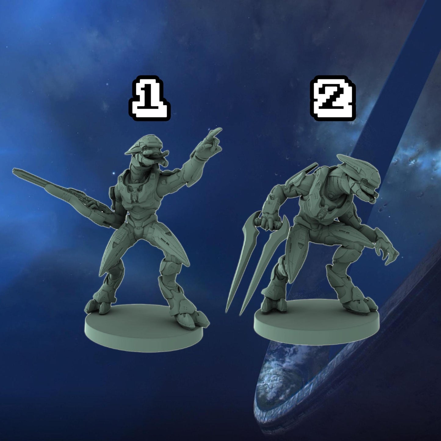 Halo Elite Covenant Miniatures 1:48 Scale Miniatures for Flashpoint and Tabletop- Galactic Armory - Sci-Fi Wargaming Figures