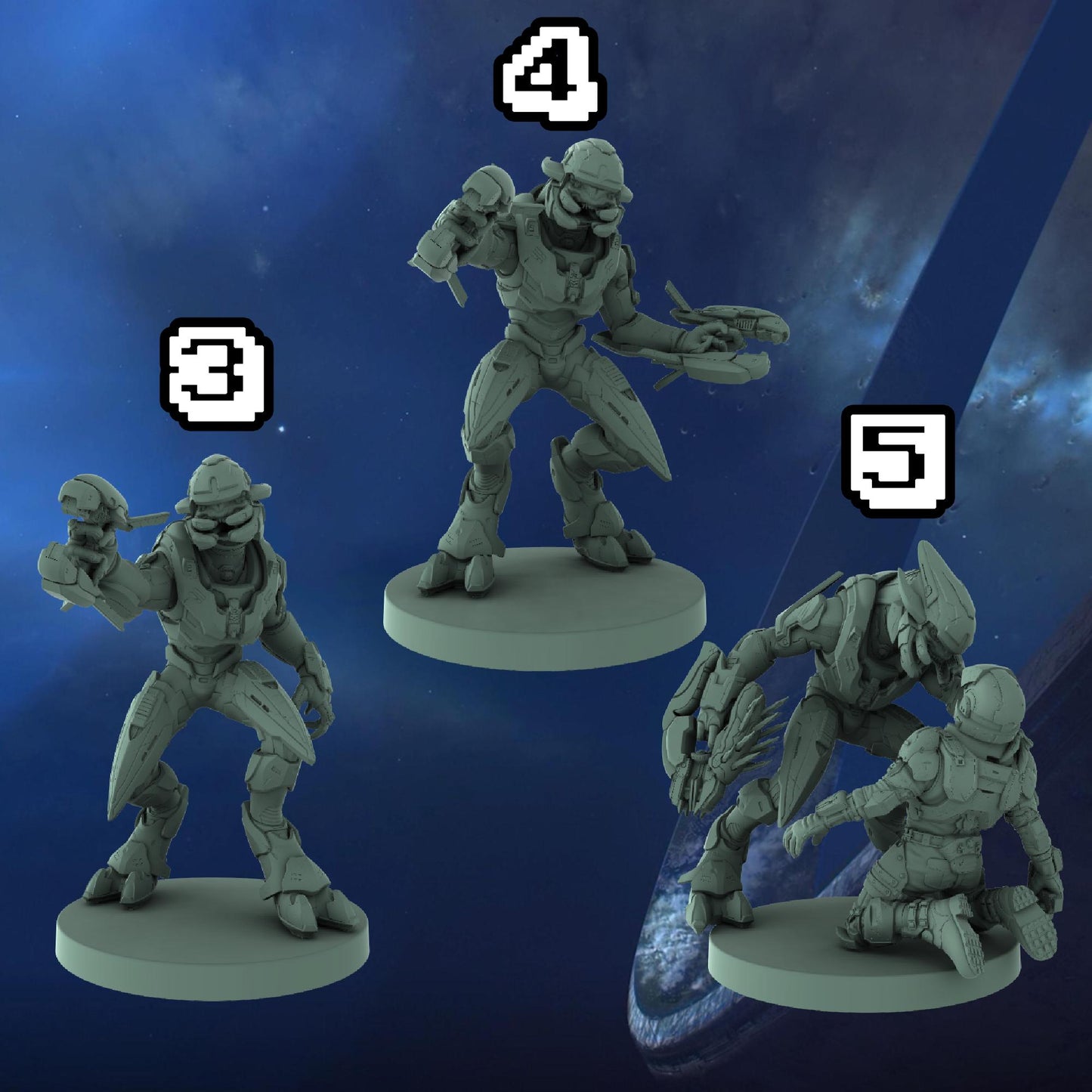 Halo Elite Covenant Miniatures 1:48 Scale Miniatures for Flashpoint and Tabletop- Galactic Armory - Sci-Fi Wargaming Figures