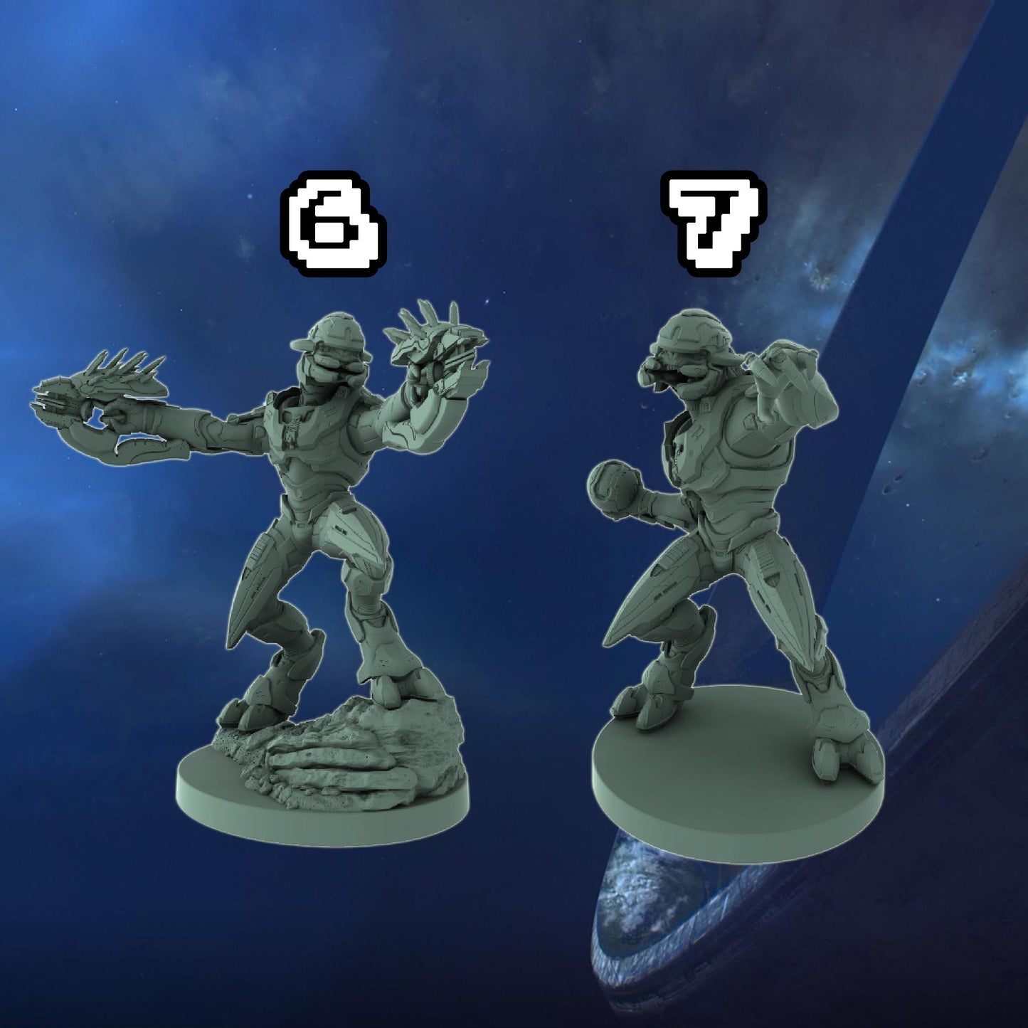 Halo Elite Covenant Miniatures 1:48 Scale Miniatures for Flashpoint and Tabletop- Galactic Armory - Sci-Fi Wargaming Figures