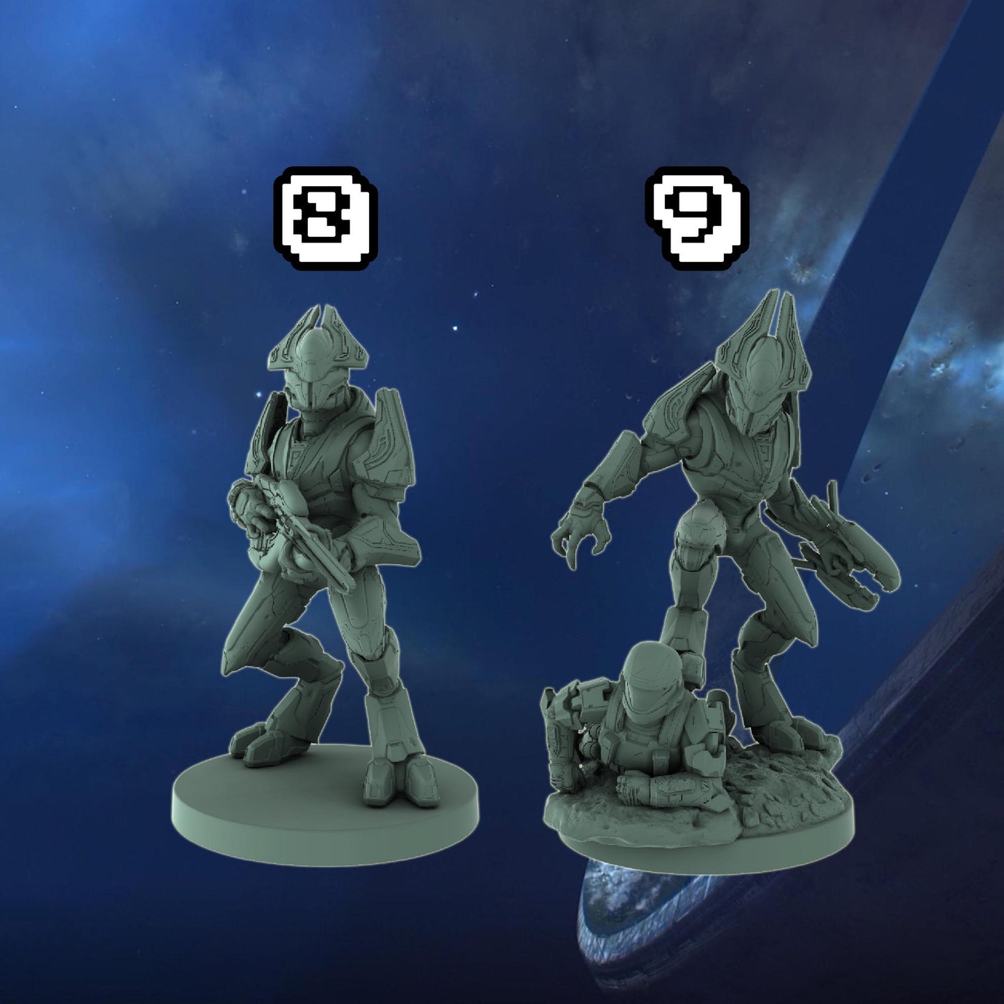 Halo Elite Covenant Miniatures 1:48 Scale Miniatures for Flashpoint and Tabletop- Galactic Armory - Sci-Fi Wargaming Figures