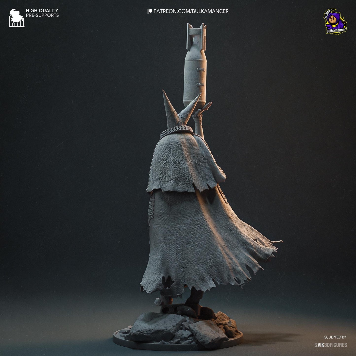 Artillery Witch (Trench Crusade) - Bulkamancer Sculpts - 1/8 Scale Statue or Mini - High Quality 3D Printed Multipart Resin Kit - Unpainted