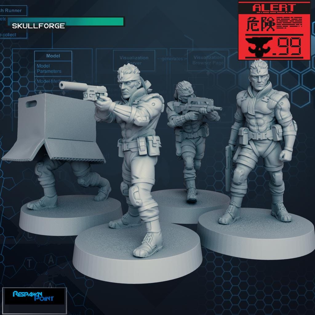 Solid Viper - SkullForge Studios - Tabletop Miniatures for Tactical Espionage Action - High Quality 3D Printed Resin Minis- Unpainted