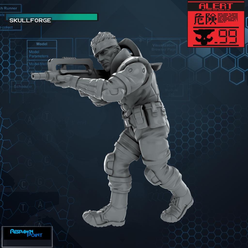 Solid Viper - SkullForge Studios - Tabletop Miniatures for Tactical Espionage Action - High Quality 3D Printed Resin Minis- Unpainted