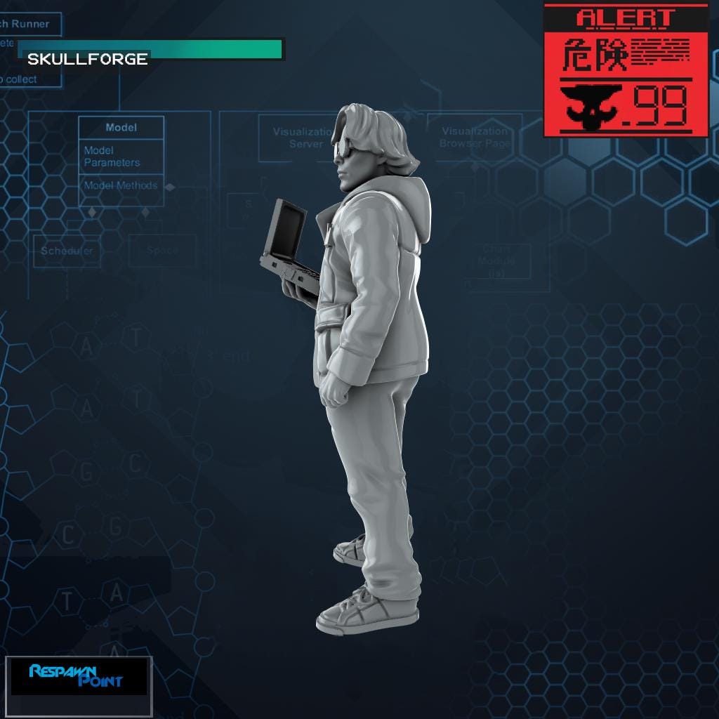 Hexagon Scientist - SkullForge Studios - Tabletop Miniatures for Tactical Espionage Action - High Quality 3D Printed Resin Minis- Unpainted