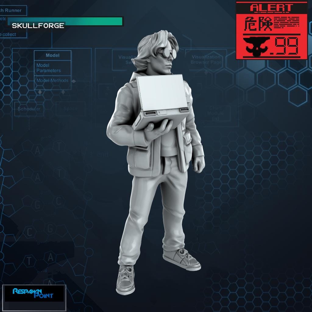 Hexagon Scientist - SkullForge Studios - Tabletop Miniatures for Tactical Espionage Action - High Quality 3D Printed Resin Minis- Unpainted