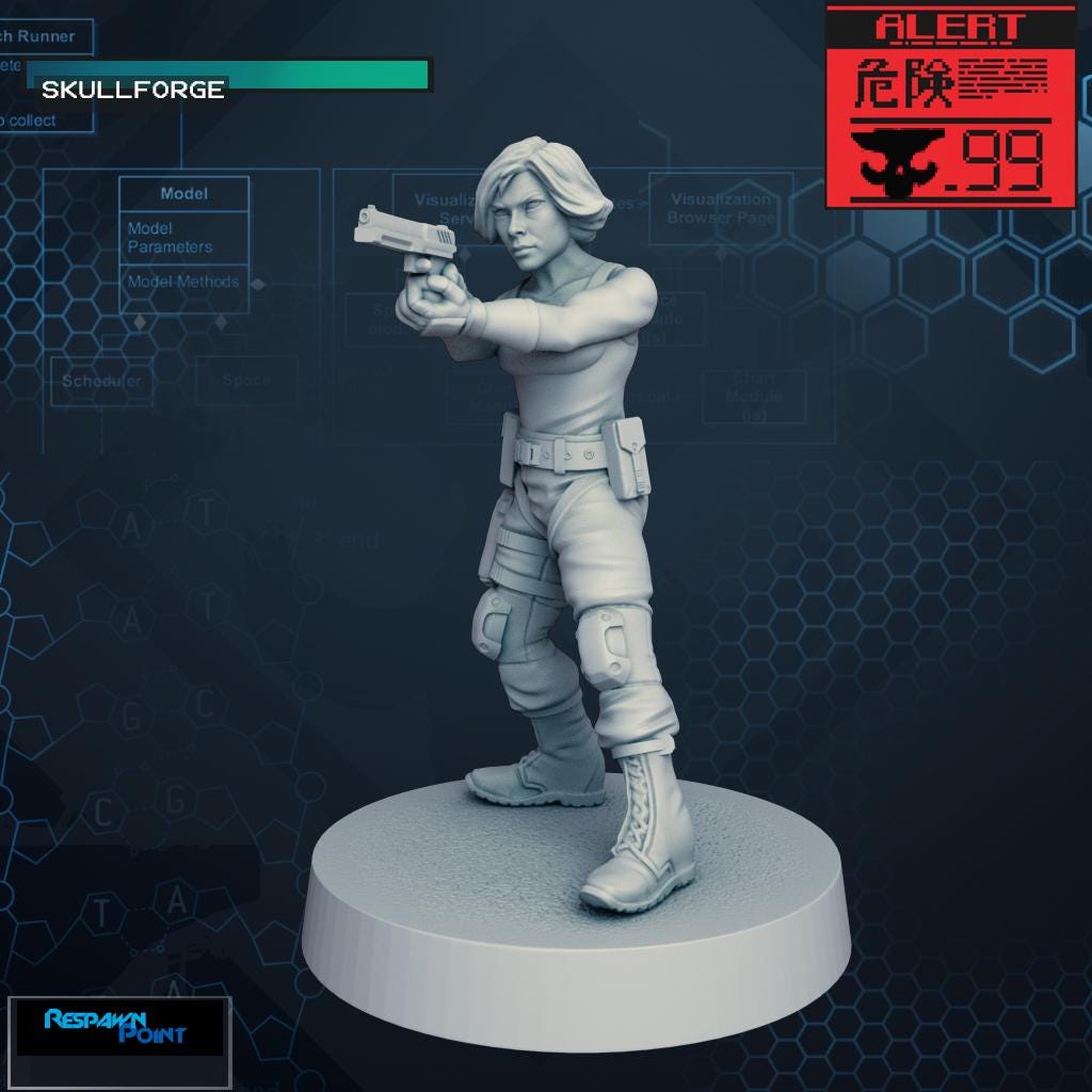 Maria Silverburgh - SkullForge Studios - Tabletop Miniatures for Tactical Espionage Action - High Quality 3D Printed Resin Minis- Unpainted