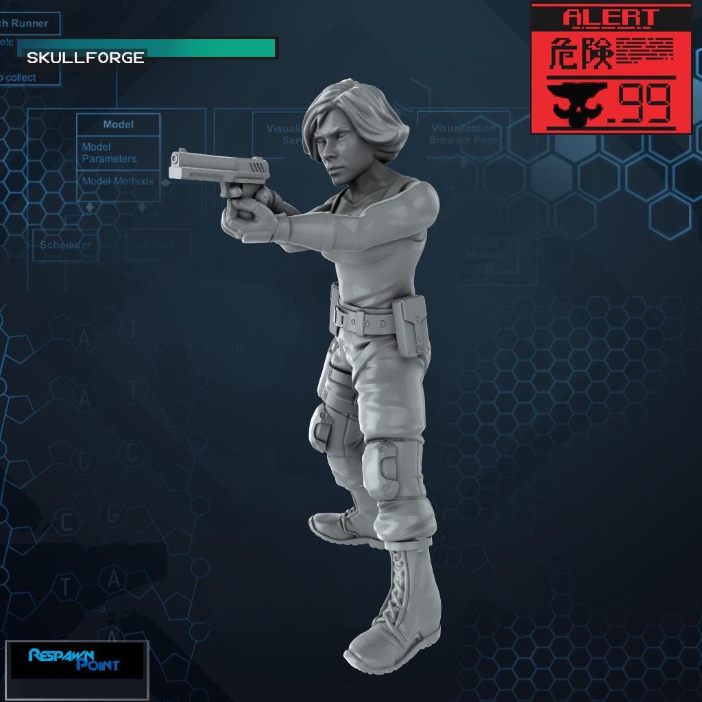 Maria Silverburgh - SkullForge Studios - Tabletop Miniatures for Tactical Espionage Action - High Quality 3D Printed Resin Minis- Unpainted