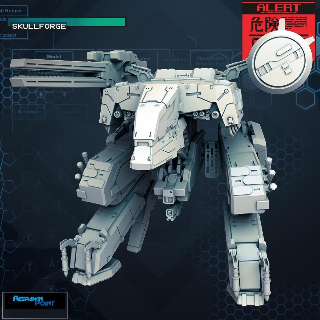 Raptor Mech - SkullForge Studios - Tabletop Miniatures for Tactical Espionage Action - High Quality 3D Printed FDM or Resin Mini- Unpainted