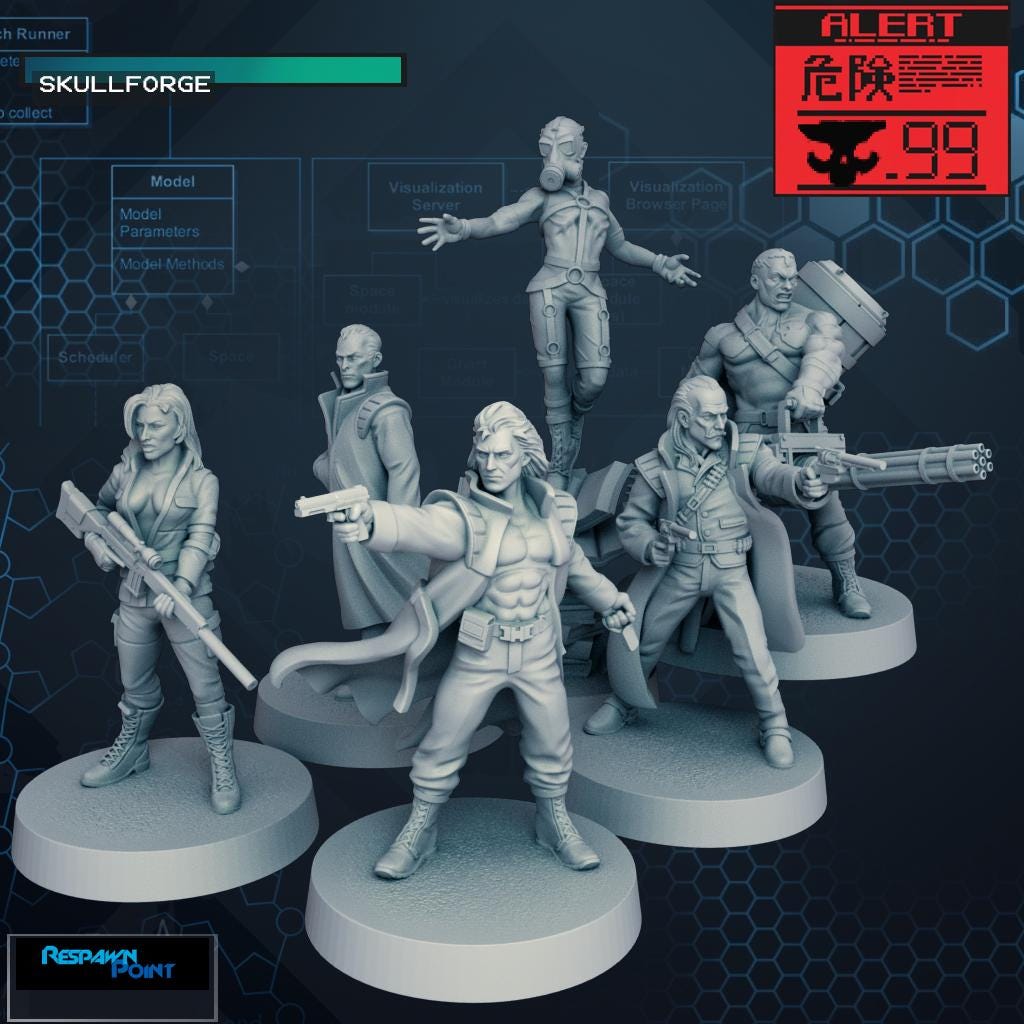 Apex Wolf Agents - SkullForge Studios - Tabletop Miniatures for Tactical Espionage Action - High Quality 3D Printed Resin Minis- Unpainted