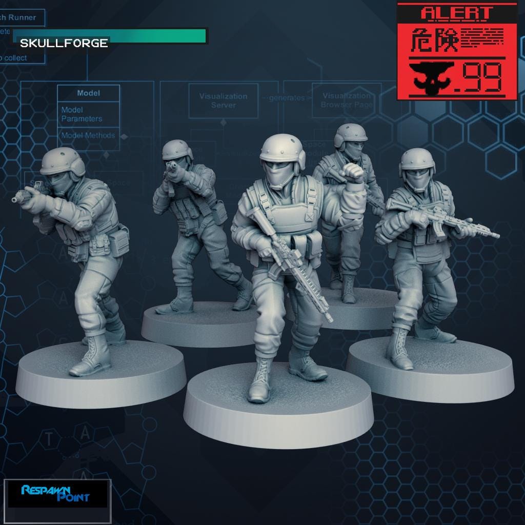 Elite Wolf Soldiers - SkullForge Studios - Tabletop Miniatures for Tactical Espionage Action - High Quality 3D Printed Minis - Unpainted