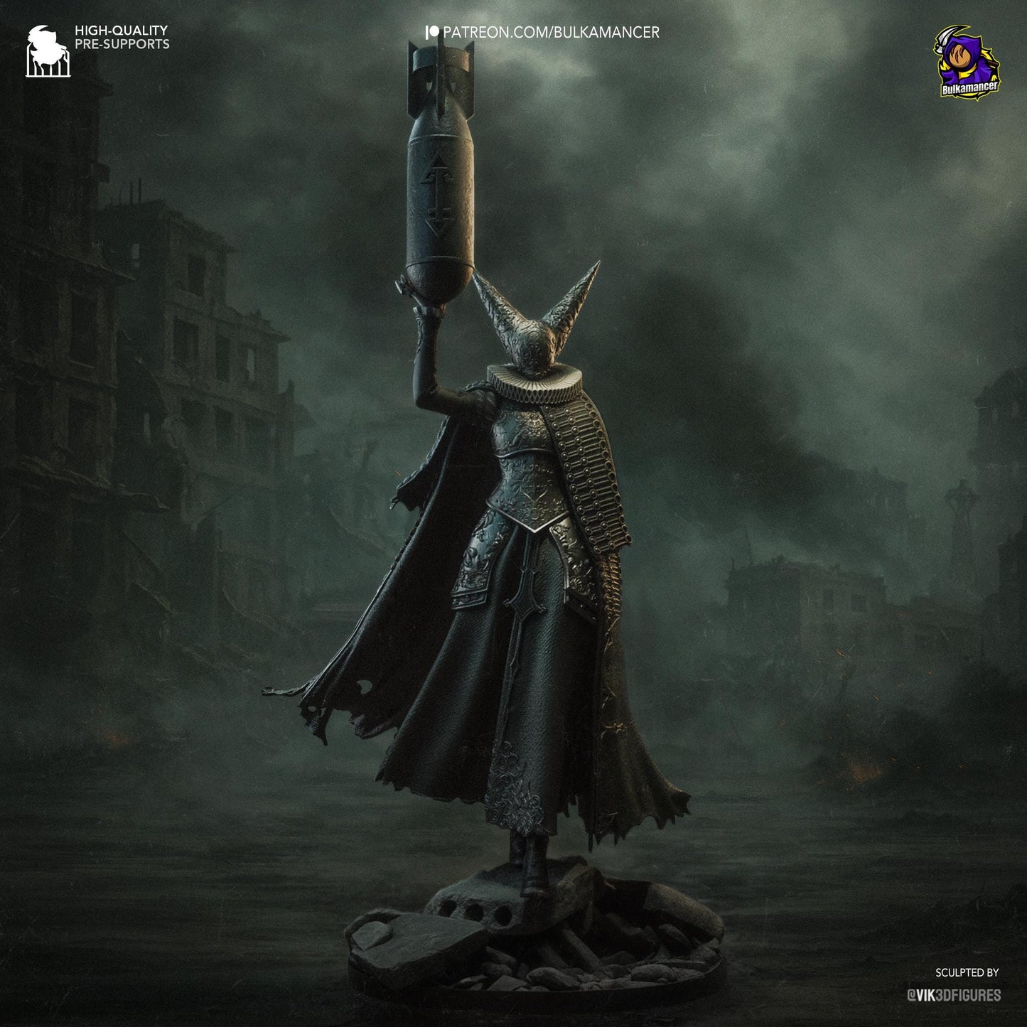 Artillery Witch (Trench Crusade) - Bulkamancer Sculpts - 1/8 Scale Statue or Mini - High Quality 3D Printed Multipart Resin Kit - Unpainted