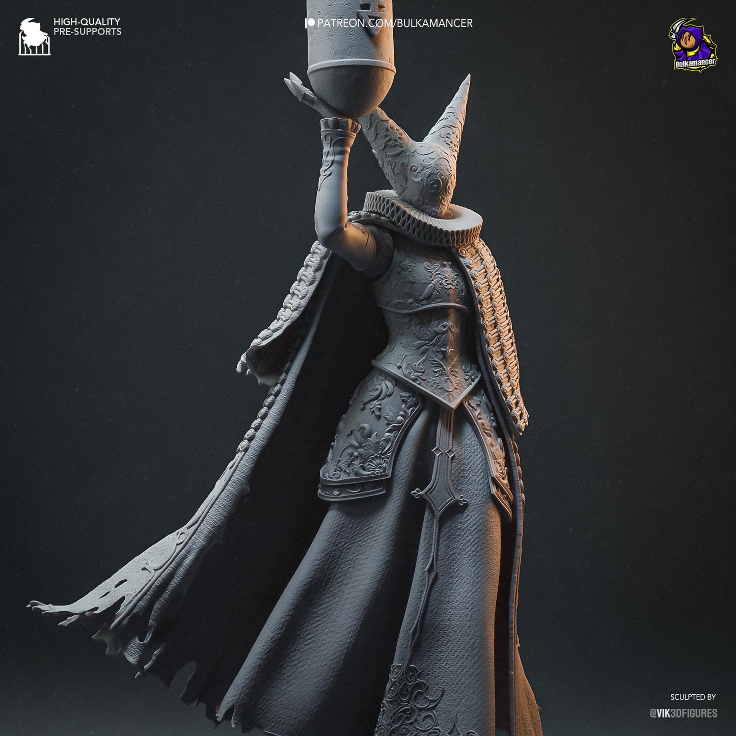 Artillery Witch (Trench Crusade) - Bulkamancer Sculpts - 1/8 Scale Statue or Mini - High Quality 3D Printed Multipart Resin Kit - Unpainted