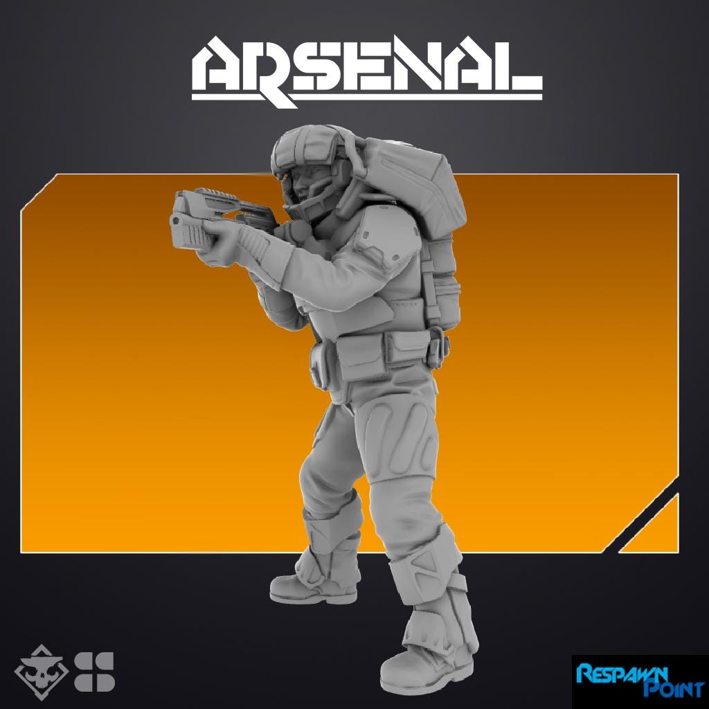Arsenal: Fireteam Beta- SkullForge Studios - Tabletop Miniatures for Sci-Fi Combat - High Quality 3D Printed Minis - Unpainted