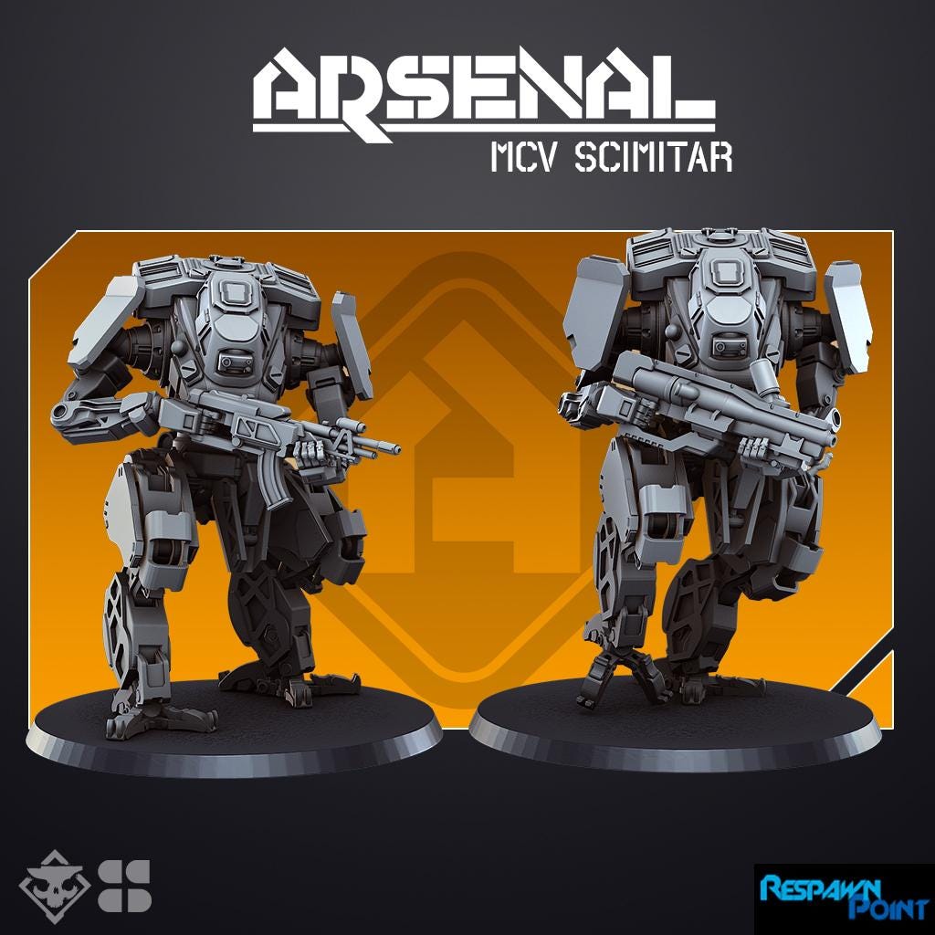 Arsenal: MCV Scimitar - SkullForge Studios - Tabletop Miniatures for Sci-Fi Combat - High Quality 3D Printed Minis - Unpainted