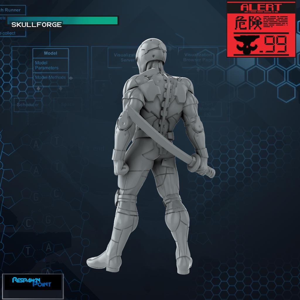 Gray Shinobi - SkullForge Studios - Tabletop Miniatures for Tactical Espionage Action - High Quality 3D Printed Resin Minis- Unpainted