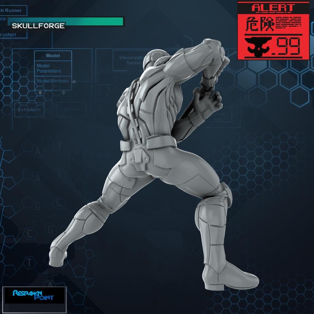 Gray Shinobi - SkullForge Studios - Tabletop Miniatures for Tactical Espionage Action - High Quality 3D Printed Resin Minis- Unpainted
