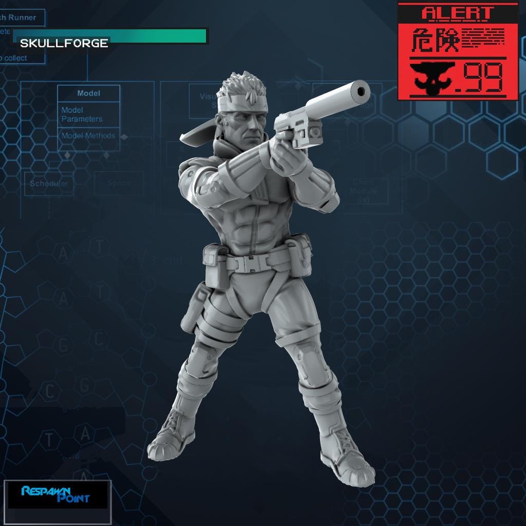 Solid Viper - SkullForge Studios - Tabletop Miniatures for Tactical Espionage Action - High Quality 3D Printed Resin Minis- Unpainted