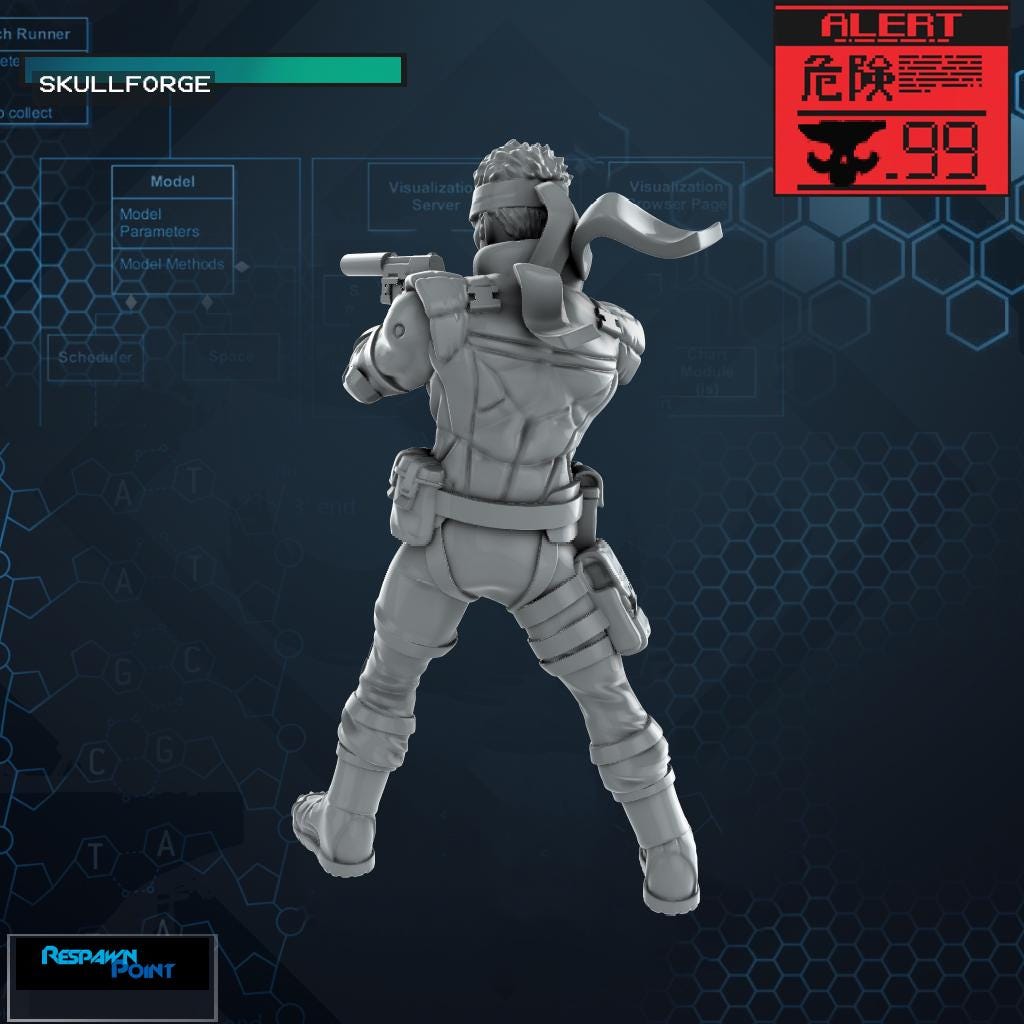 Solid Viper - SkullForge Studios - Tabletop Miniatures for Tactical Espionage Action - High Quality 3D Printed Resin Minis- Unpainted