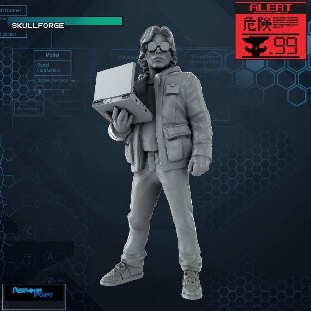 Hexagon Scientist - SkullForge Studios - Tabletop Miniatures for Tactical Espionage Action - High Quality 3D Printed Resin Minis- Unpainted