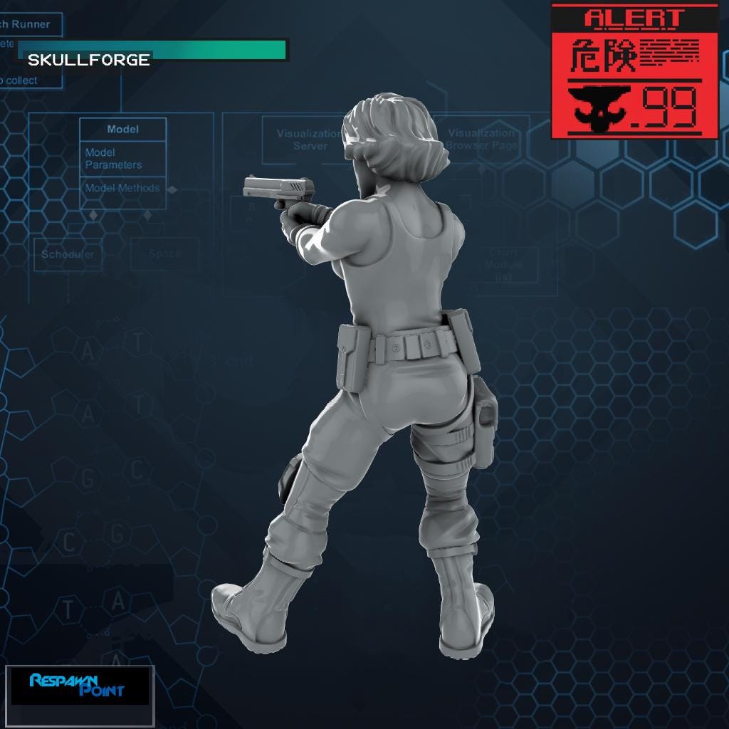 Maria Silverburgh - SkullForge Studios - Tabletop Miniatures for Tactical Espionage Action - High Quality 3D Printed Resin Minis- Unpainted