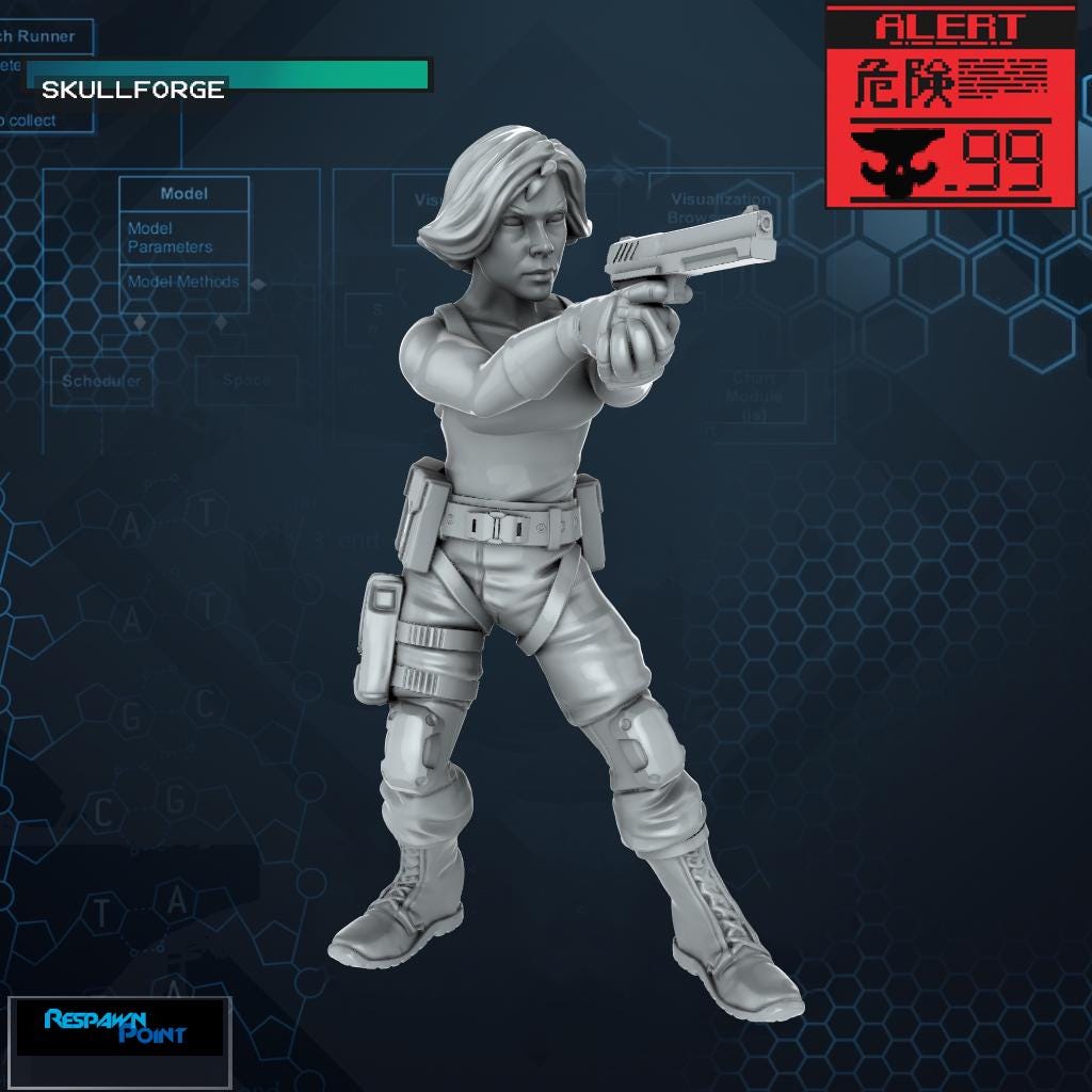 Maria Silverburgh - SkullForge Studios - Tabletop Miniatures for Tactical Espionage Action - High Quality 3D Printed Resin Minis- Unpainted