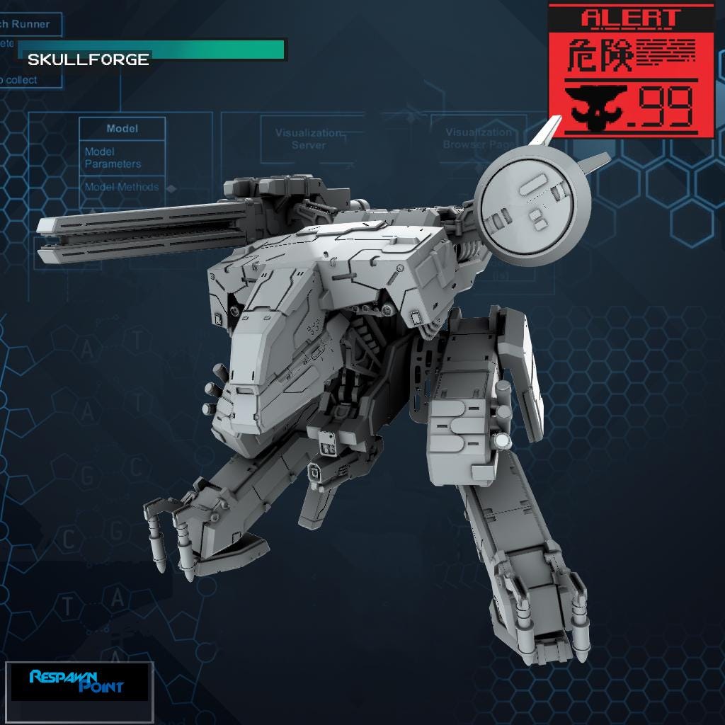 Raptor Mech - SkullForge Studios - Tabletop Miniatures for Tactical Espionage Action - High Quality 3D Printed FDM or Resin Mini- Unpainted