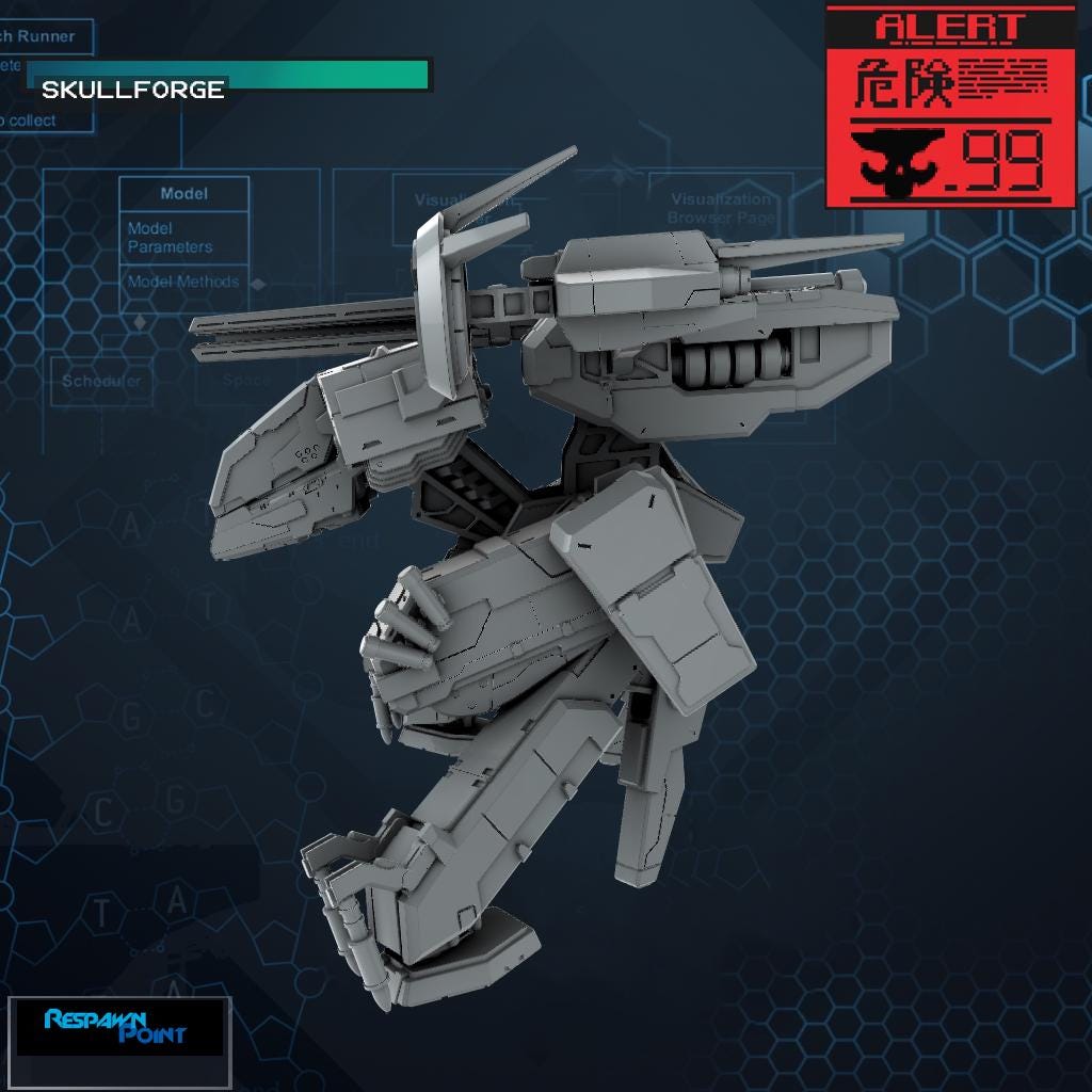 Raptor Mech - SkullForge Studios - Tabletop Miniatures for Tactical Espionage Action - High Quality 3D Printed FDM or Resin Mini- Unpainted