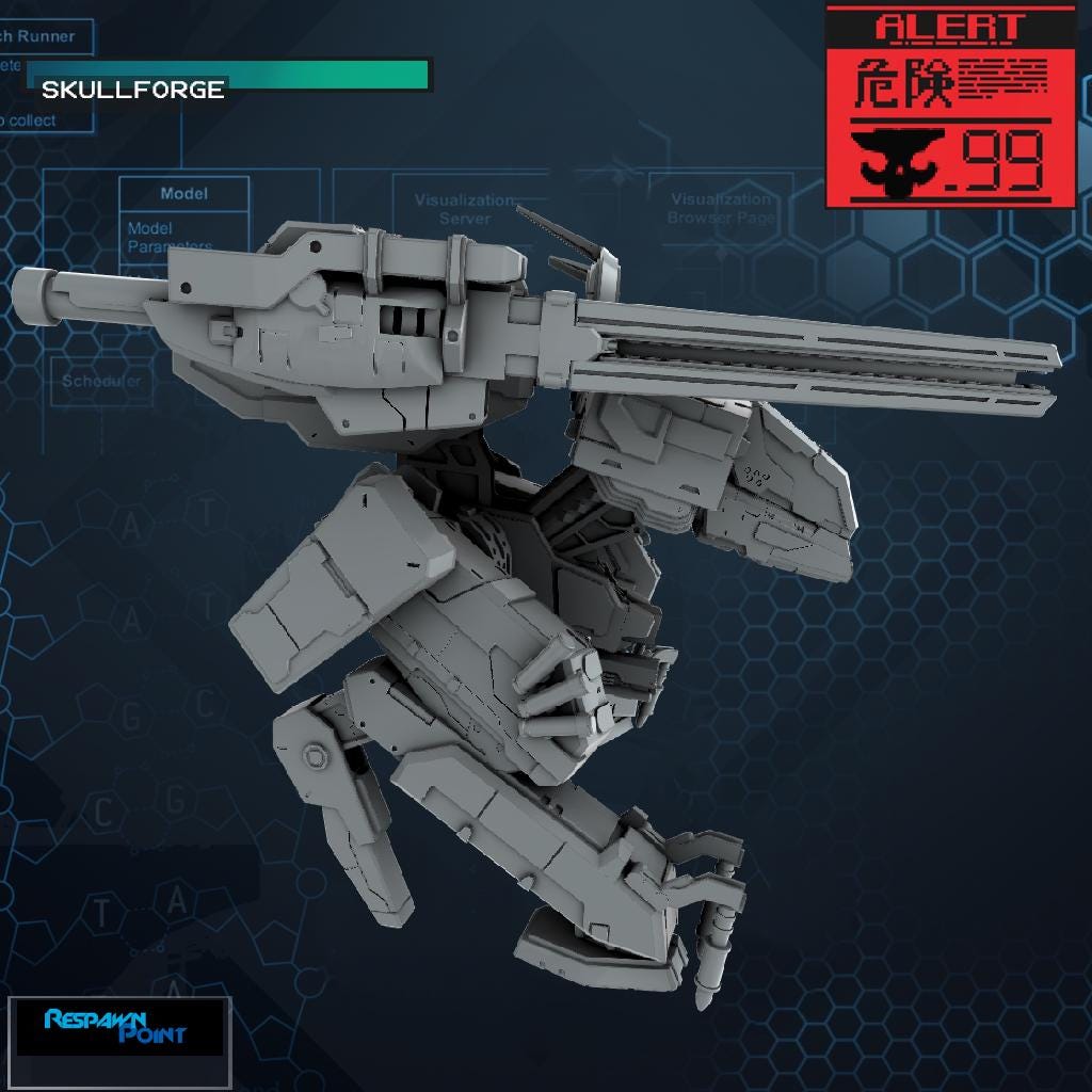 Raptor Mech - SkullForge Studios - Tabletop Miniatures for Tactical Espionage Action - High Quality 3D Printed FDM or Resin Mini- Unpainted