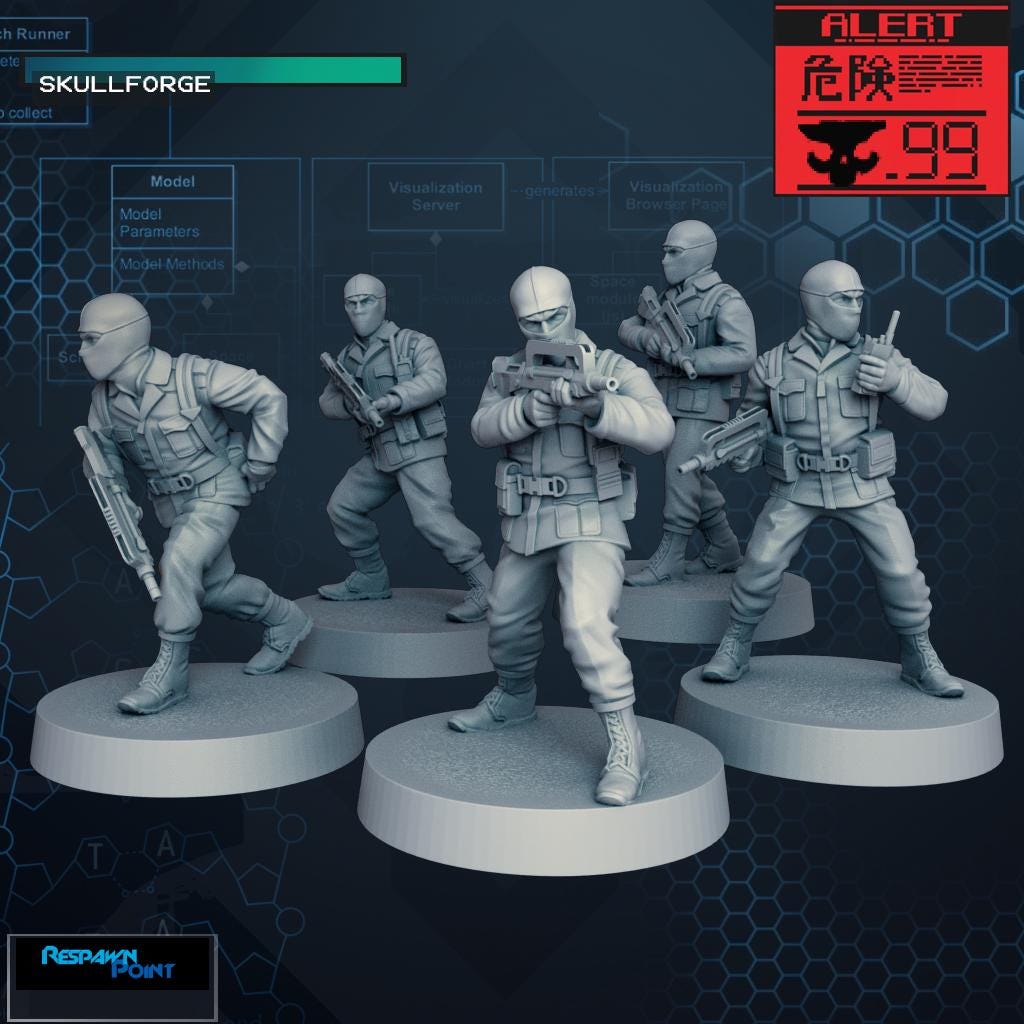 Generic Wolf Soldiers - SkullForge Studios - Tabletop Miniatures for Tactical Espionage Action - High Quality 3D Printed Minis - Unpainted