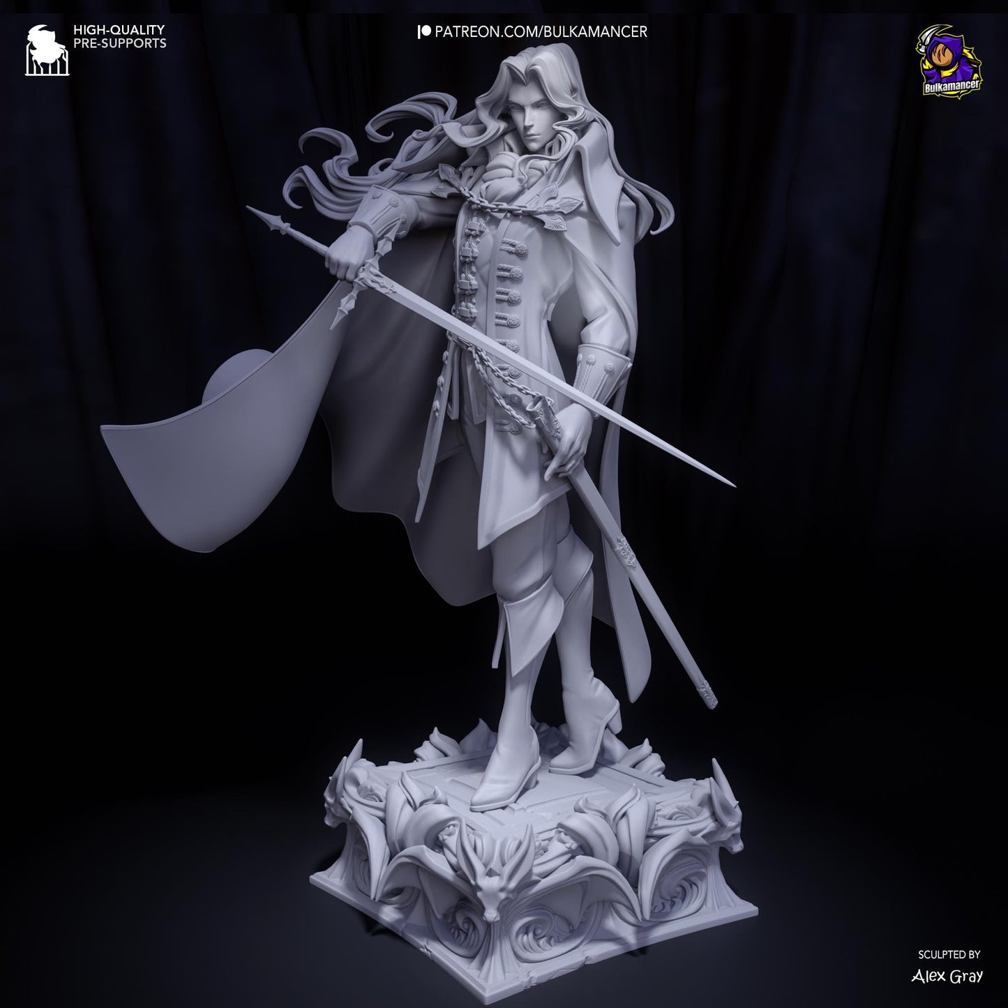 Alucard - Bulkamancer Sculpts - 1/8 Scale Statue or Mini - High Quality 3D Printed Multipart Resin Kit - Unpainted
