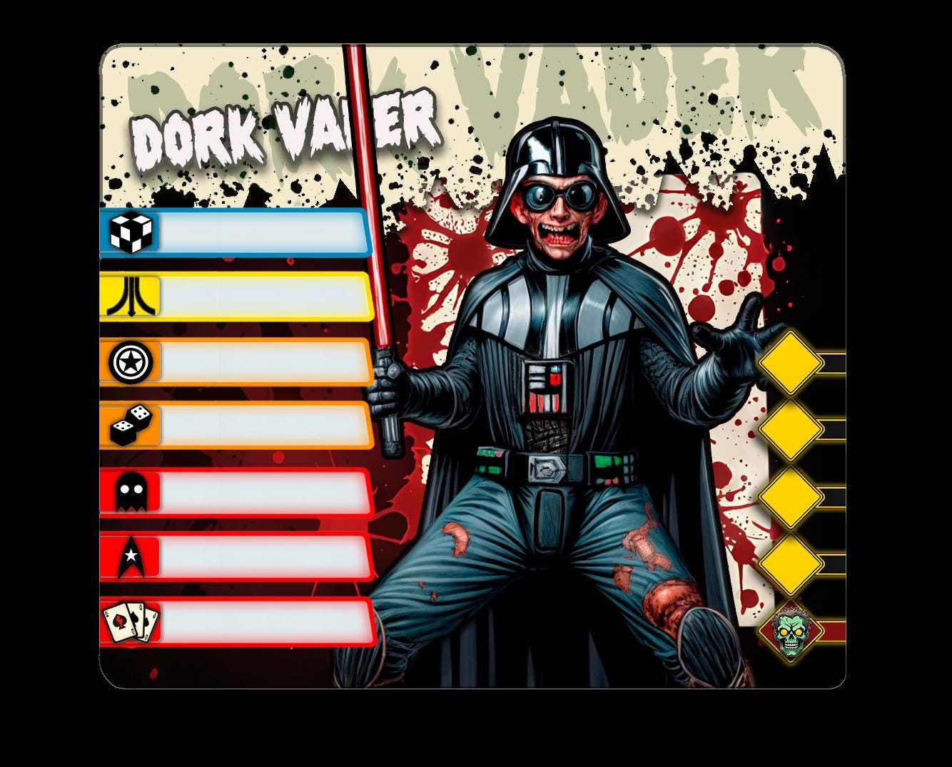 Dork Vader - Zombie-Con: The Walking Nerds - Tabletop Miniatures for Zombicide and Horror Games - High Quality 3D Printed Resin Minis