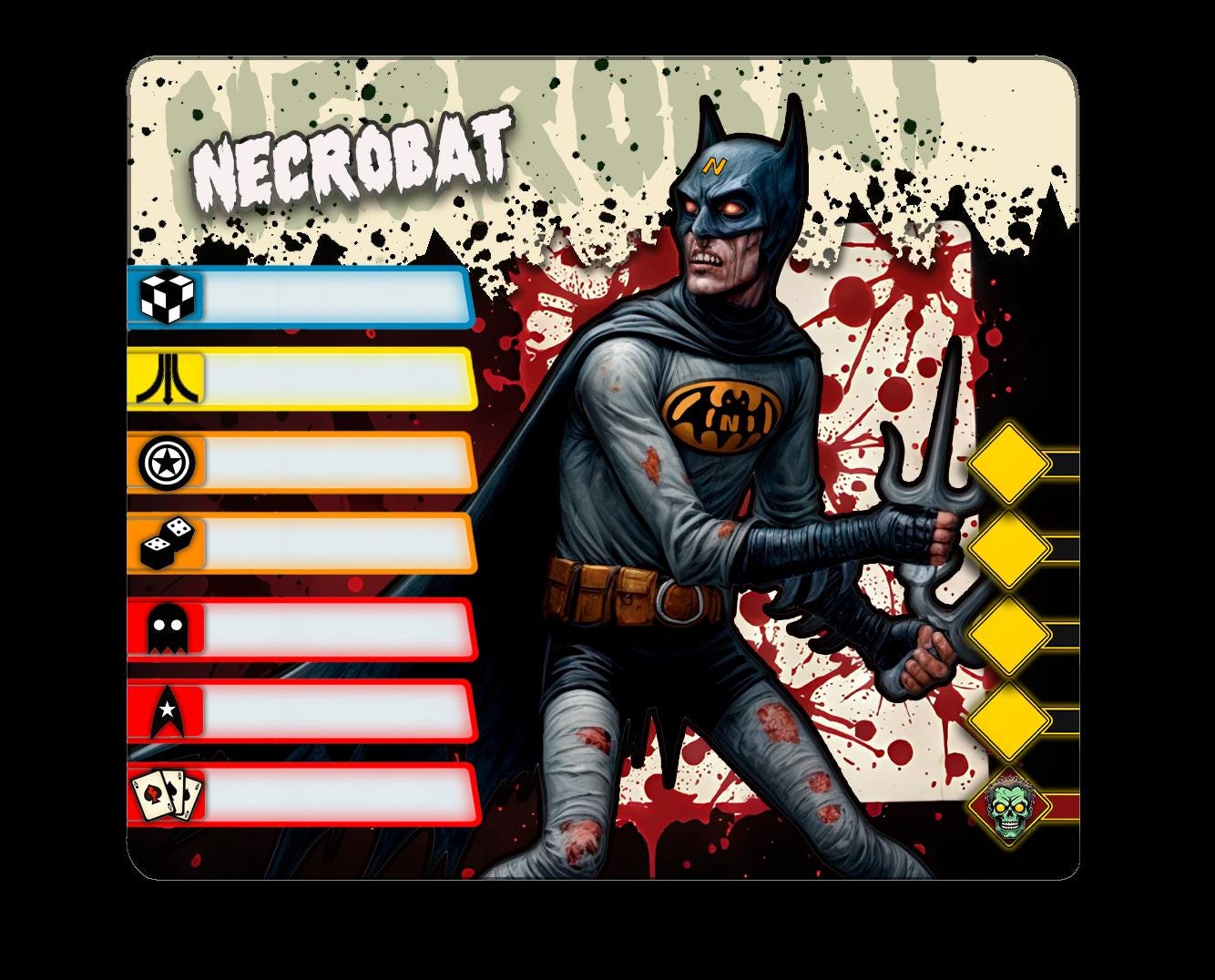 Necrobat - Zombie-Con: The Walking Nerds - Tabletop Miniatures for Zombicide and Horror Games - High Quality 3D Printed Resin Minis
