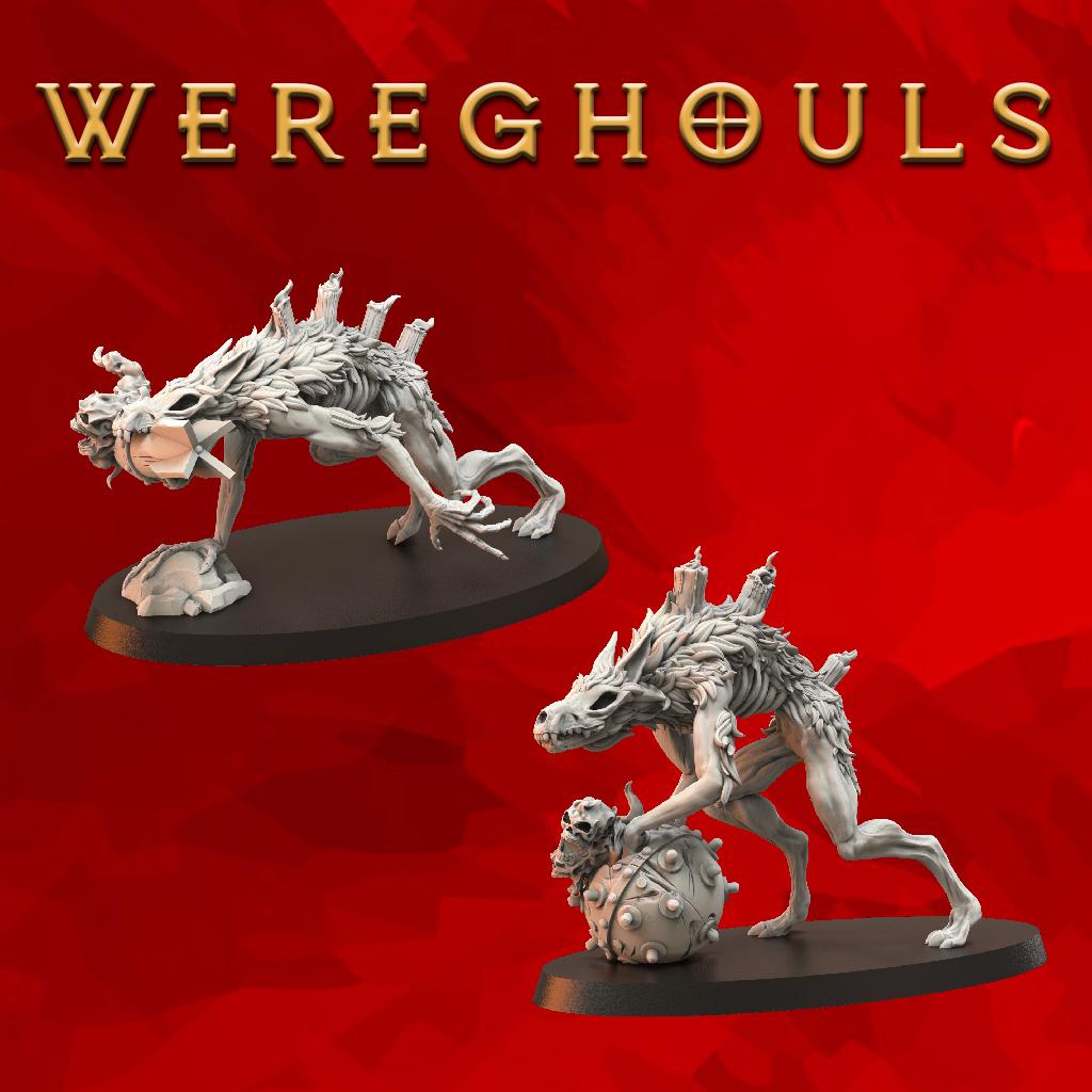 Wereghouls / Grail Hounds - Doomed Batallions - Tabletop Miniatures ideal for Trench Crusade - High Quality 3D Printed Minis - Unpainted
