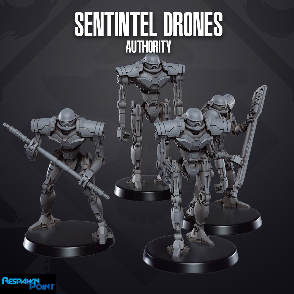 Authority Sentinel Drones - SkullForge Studios - Tabletop Miniatures for Sci-Fi Galactic Battles - High Quality 3D Printed Minis