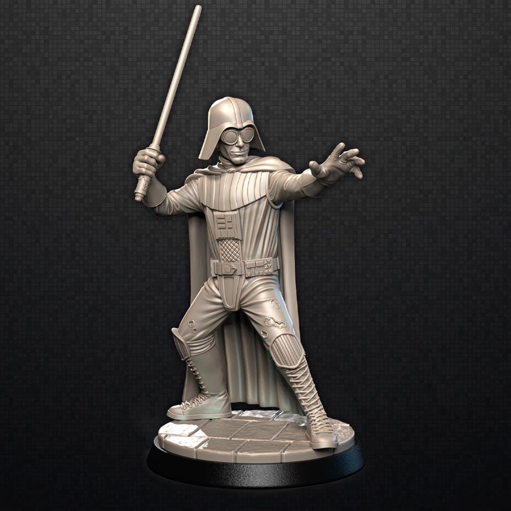 Dork Vader - Zombie-Con: The Walking Nerds - Tabletop Miniatures for Zombicide and Horror Games - High Quality 3D Printed Resin Minis