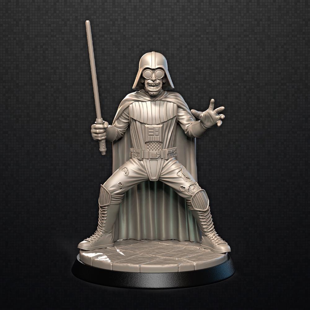 Dork Vader - Zombie-Con: The Walking Nerds - Tabletop Miniatures for Zombicide and Horror Games - High Quality 3D Printed Resin Minis