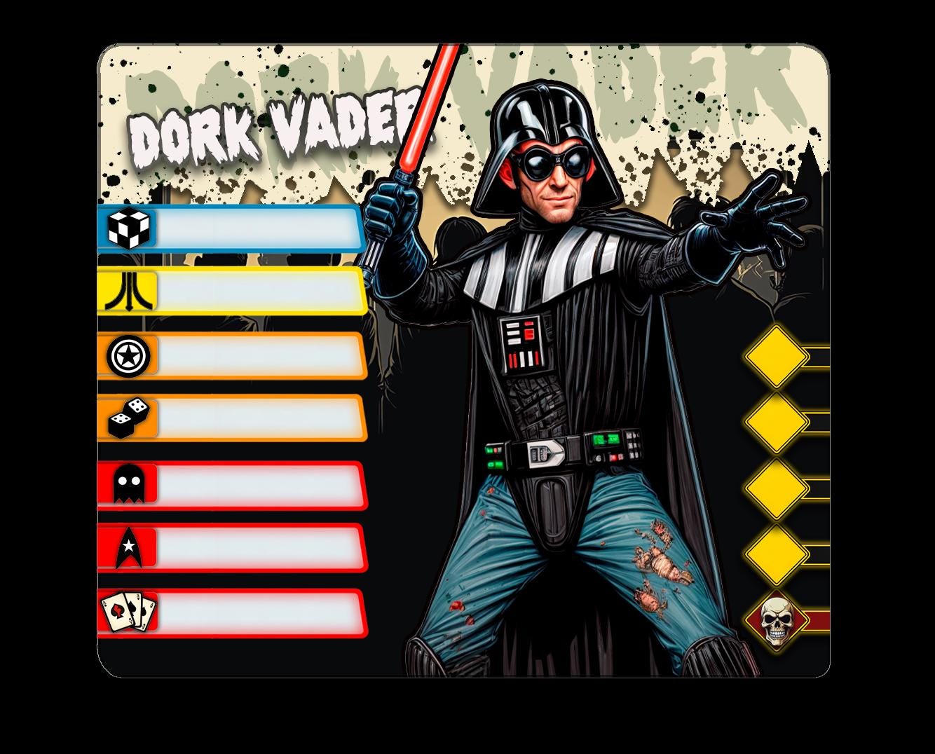 Dork Vader - Zombie-Con: The Walking Nerds - Tabletop Miniatures for Zombicide and Horror Games - High Quality 3D Printed Resin Minis