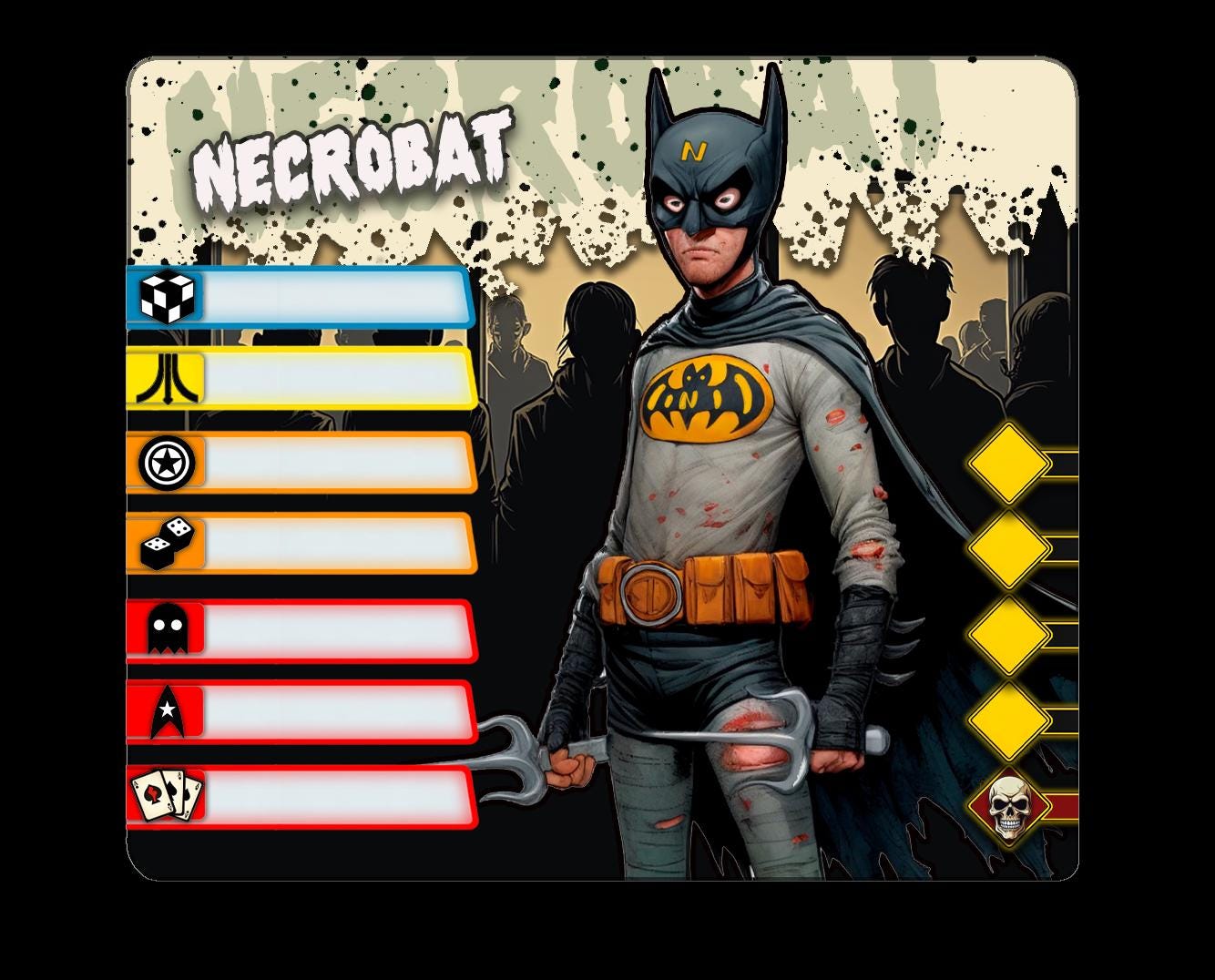 Necrobat - Zombie-Con: The Walking Nerds - Tabletop Miniatures for Zombicide and Horror Games - High Quality 3D Printed Resin Minis