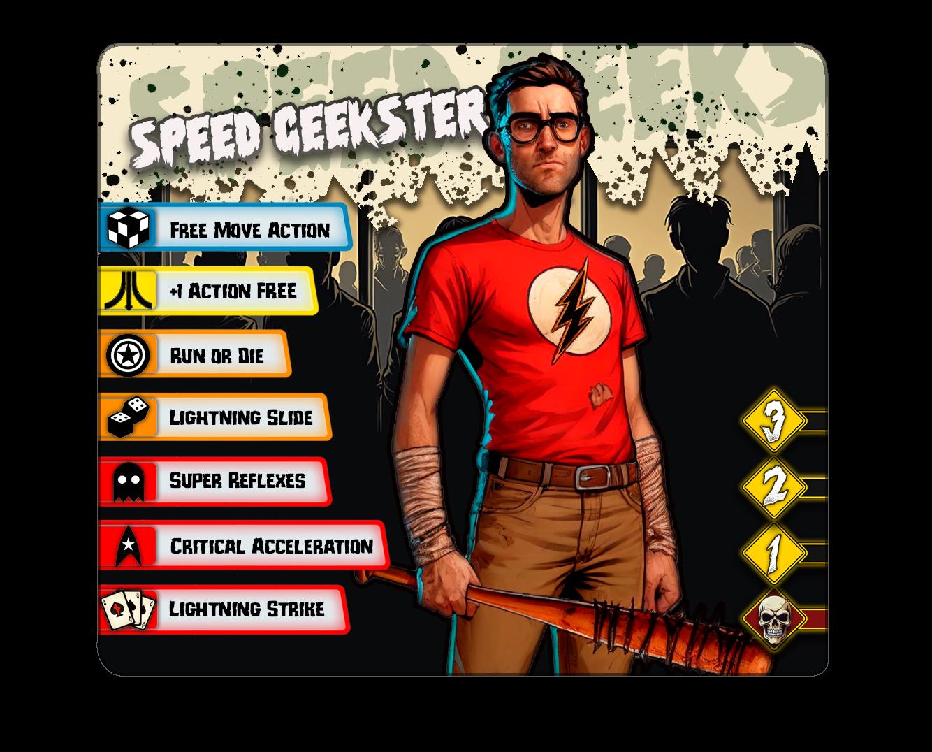 Speed Geekster - Zombie-Con: The Walking Nerds - Tabletop Miniatures for Zombicide and Horror Games - High Quality 3D Printed Resin Minis