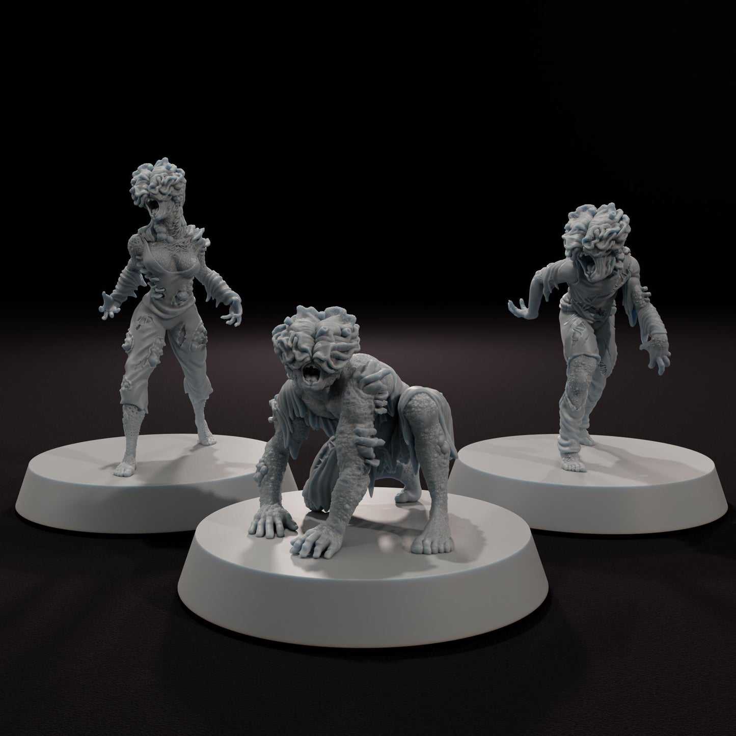 Infected Clickers Enemy Pack - Aftermath Studios - Post-Apocalyptic 3D Printed Resin Figures for STALKER, Fallout, Zona Alfa