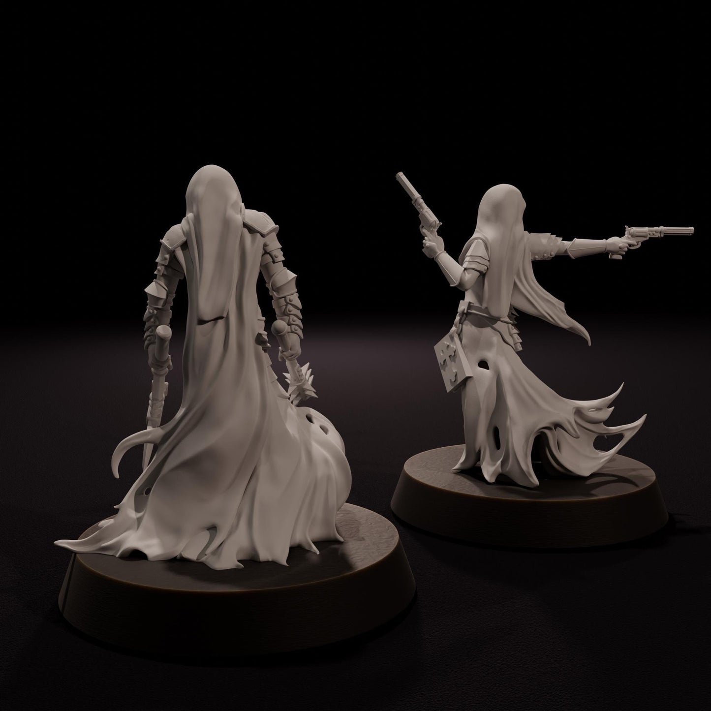 Nuns - Wraith Pilgrims - Tabletop Miniatures ideal for Trench Crusade - High Quality Unpainted 3D Printed Minis