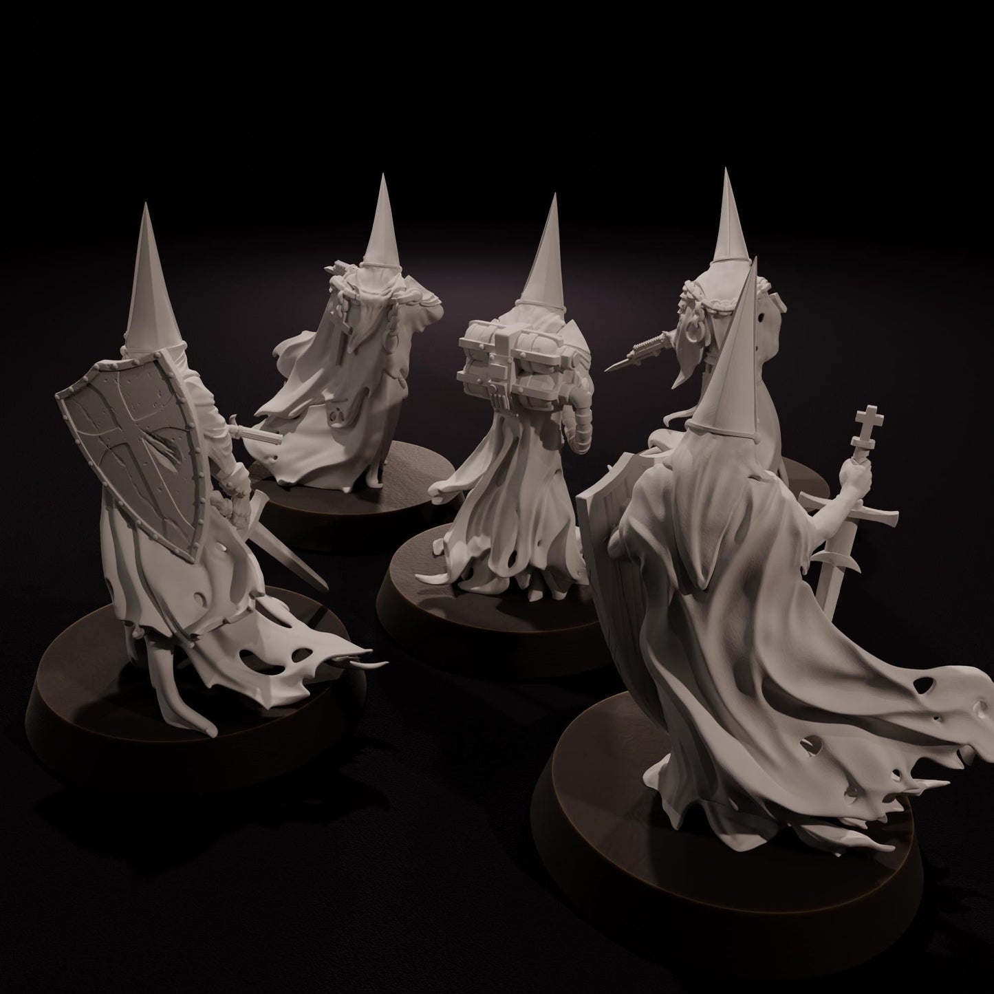 Pilgrims - Wraith Pilgrims - Tabletop Miniatures ideal for Trench Crusade - High Quality Unpainted 3D Printed Minis