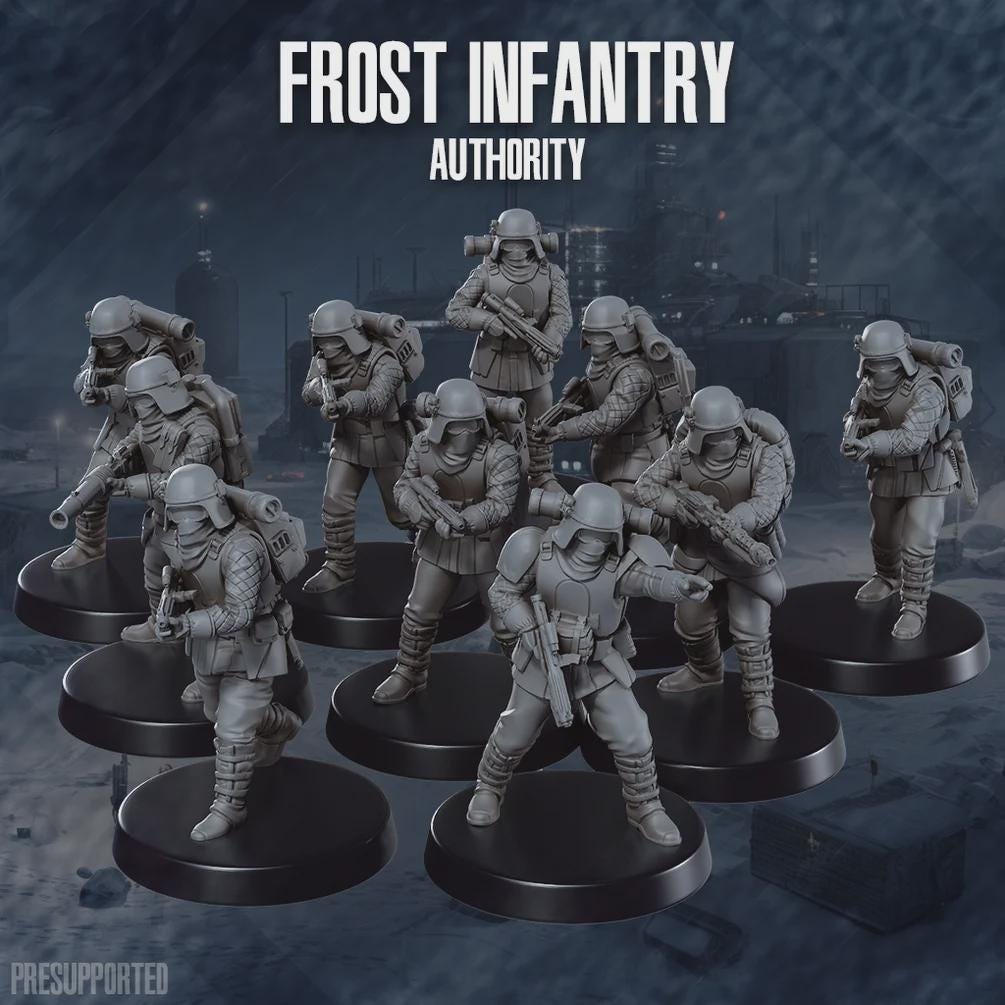Authority Frost Infantry - SkullForge Studios - Sci-Fi Tabletop Miniatures